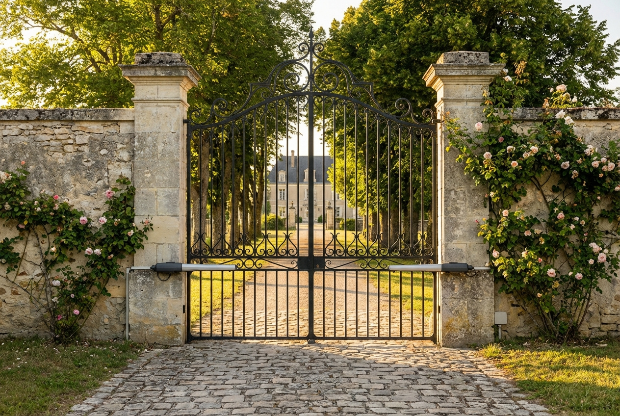 Portail fer forge avec motorisation automatique